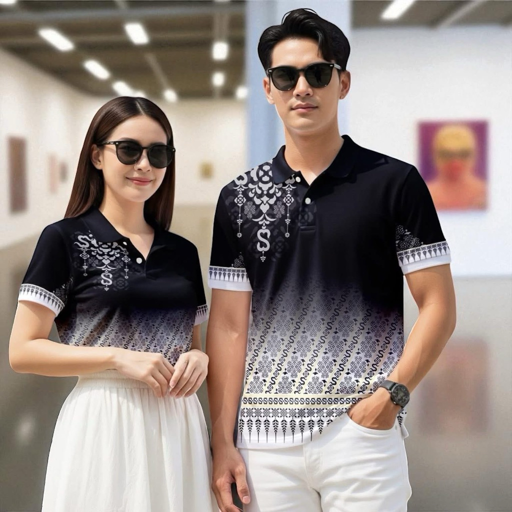 เสื้อลายไทย เสื้อโปโลใส่ทำงาน ผ้าไมโครเกรดพรีเมี่ยม ผ้านุ่มลื่นเย็นสบาย