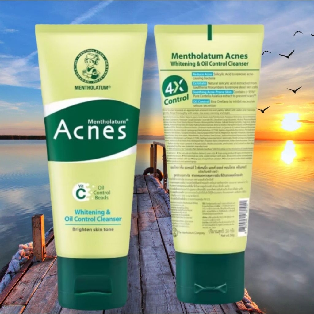 โฟมล้างหน้า ปัญหาสิว ผิวมันมาก Mentholatum acnes oil control japan 50g เมนโทลาทั่ม