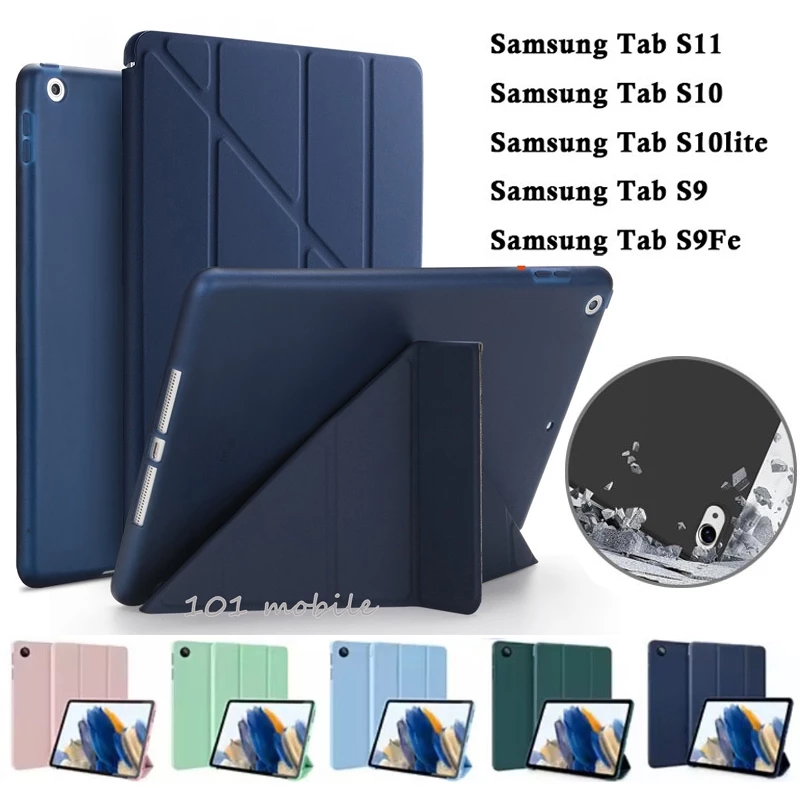 เคสฝาพับ สำหรับ Samsung Galaxy Tab S6 lite Tab A7 lite S10 S9 FE S9FE A11 A9 plus S11 A9Plus Tab A11Plus มีช่องใส่ปากกา