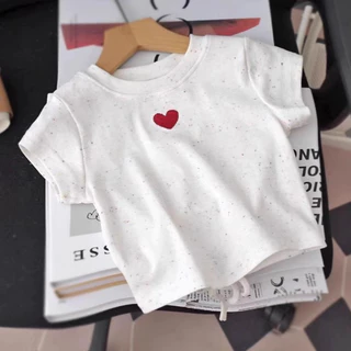 Babyonline(Y187)G1M3 (ส่งด่วน1วัน) เสื้อยืดแฟชั่นสำหรับเด็กผู้หญิงแขนสั้นสีพื้น นุ่ม ใส่สบาย
