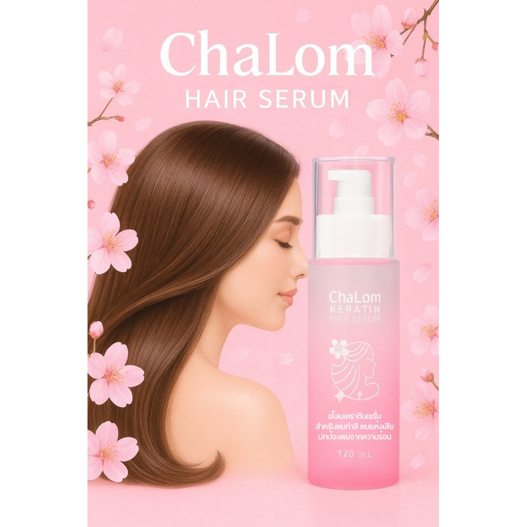 ชโลม เคราติน แฮร์ เซรั่ม ป้องกันผมเสียจากการทำสี กันความร้อน 120 มล.