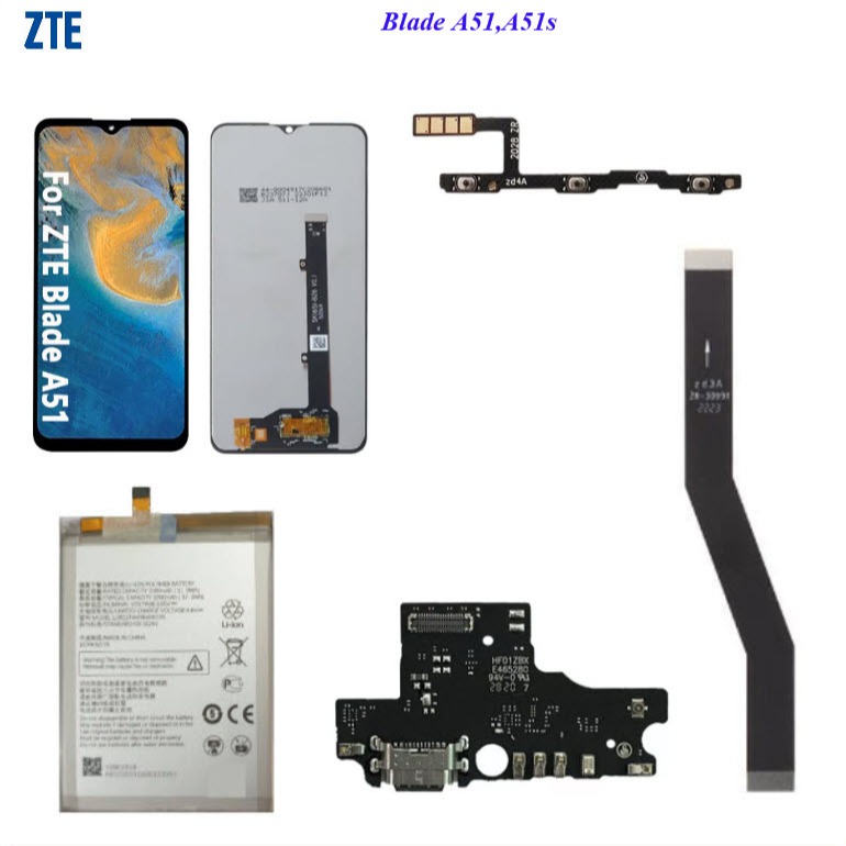 อะไหล่มือถือ ZTE Blade A51(2021),A51s/สายแพร/แบตเตอรี่ Li3931T44P8h806139/หน้าจอ LCD