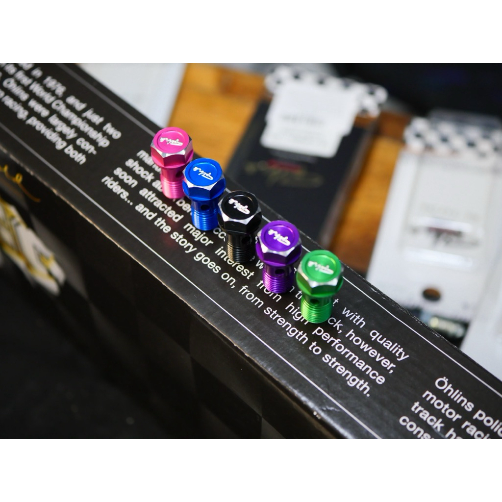 น็อตน้ำมันเบรคแต่ง GH Racing เกลียว 1.0 (งาน CNC อลูมีเนียม)
