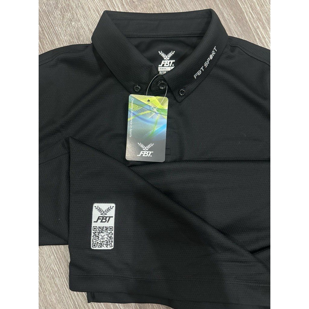 เสื้อโปโลสีดำ  FBT Basic Polo เสื้อโปโล B2C414  ผ้า Micro Polyester ระบายอากาศได้ดี ผ้านุ่มลื่น ใส่ส
