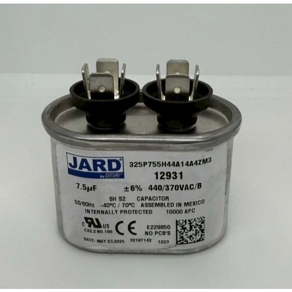 JARD คาปาซิเตอร์ มอเตอร์ พัดลม อุตสาหกรรม 7.5UF (Motor Run Capacitor) 7.5MFD
