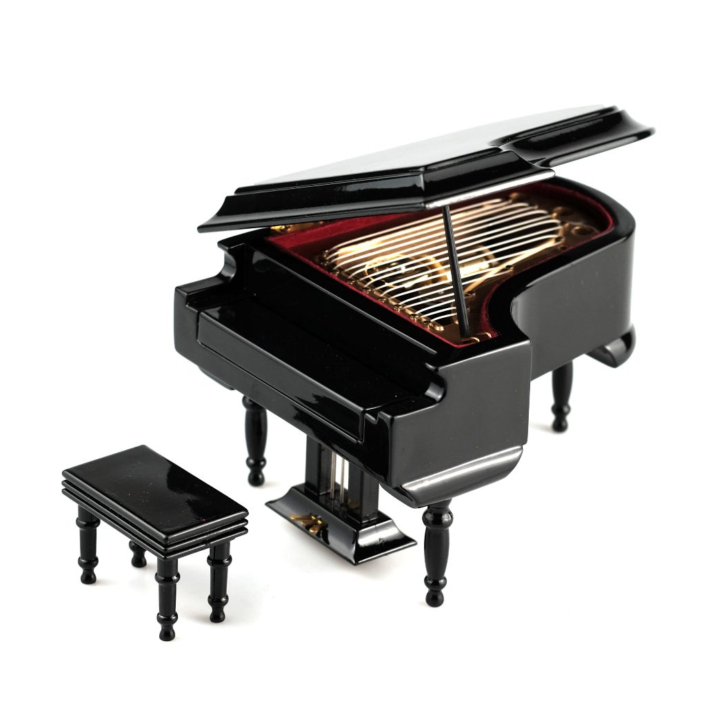กล่องดนตรีไขลาน รุ่น Piano music box 2 เลือกเพลงได้ กล่องดนตรีไม้แท้ แบรนด์ Sankyo