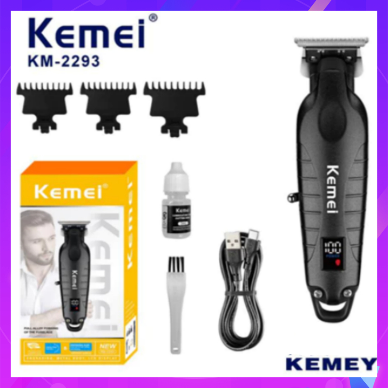 Kemei KM-2293ของแท้ 100% ปัตตาเลี่ยนไร้สาย อัจฉริยะ ชาร์จได้ เสียงเงียบ ปัตตาเลี่ยนตัดKemei KM-2293