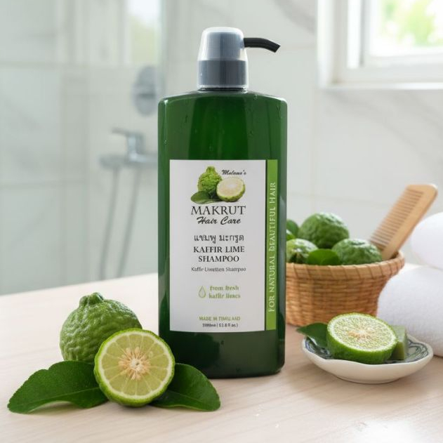 มะกรูด แฮร์แคร์  แชมพูมะกรูด Kaffir Lime Shampoo 1000ml Makrut Hair Care