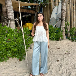 Charrr.bkk - Kelly Satin pants กางเกงขายาวผ้าซาตินทรงขากระบอก