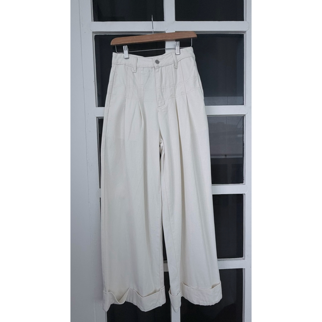 กางเกงยีนส์ สีขาว Baggy Jeans ไซส์ S