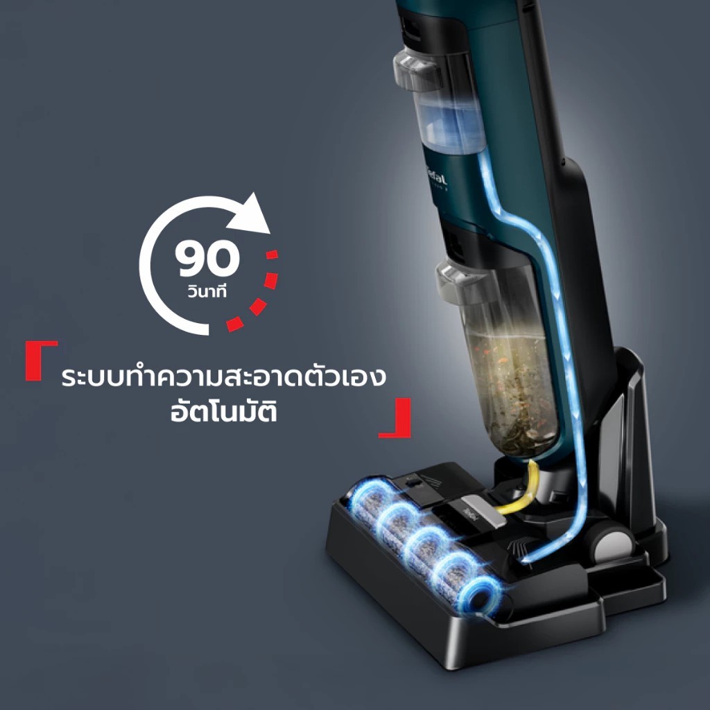 Tefal เครื่องดูดฝุ่นและถูพื้นพร้อมกัน รุ่น FLOOR WASHER X-CLEAN 2 GF2251F3 ระบบ Self-Cleaning