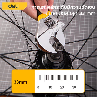 Deli ประแจเลื่อน ประแจแหวนข้าง ปากตาย 6/8/10/12 นิ้ว แข็งแรง ทนทาน ป้องกันการเกิดสนิม Adjustable Wrench