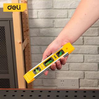 Deli วัดระดับน้ำ ระดับน้ำอลูมิเนียม ระดับน้ำ ขนาด 30/40/50/60/80/100 ซม. ใช้ง่าย จับถนัดมือ ไม้วัดระดับน้ำ Spirit Level