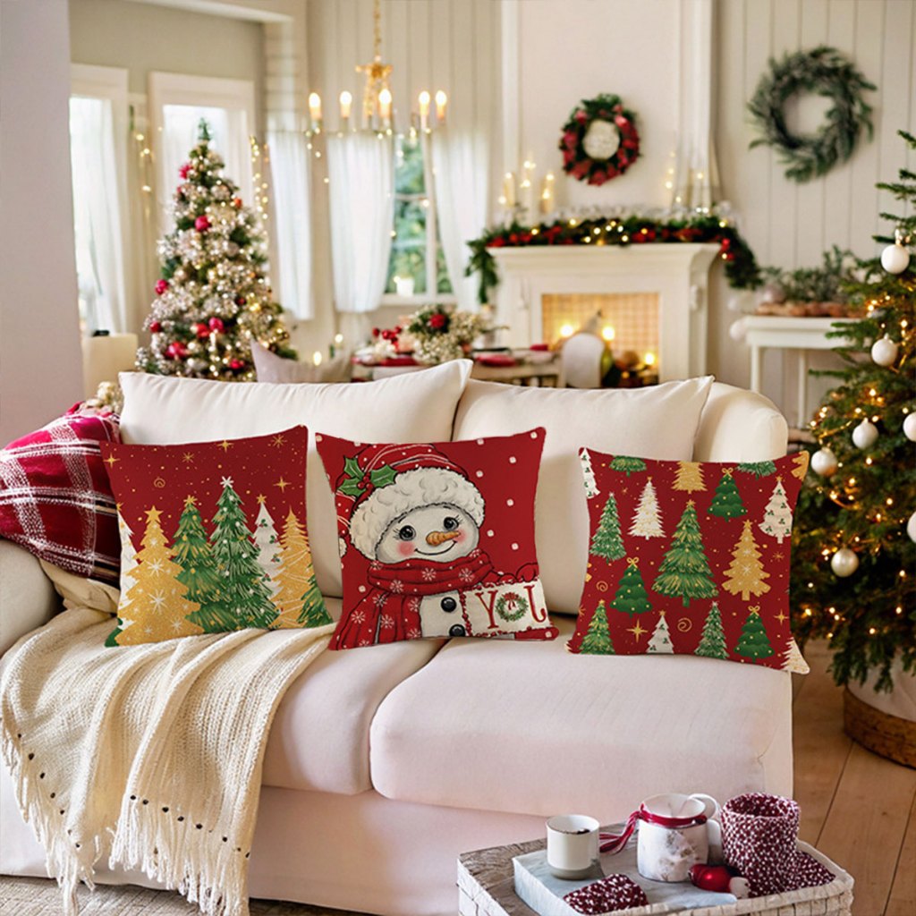 🏷️[Home] ♡  ปลอกหมอน หมอนอิง นุ่มนิ่ม ทรงสี่เหลี่ยม ขนาด45x45 ซม. สําหรับตกแต่งบ้าน โซฟา ตกเเต่งเทศกาลคริสมาส - รูปที่ 3