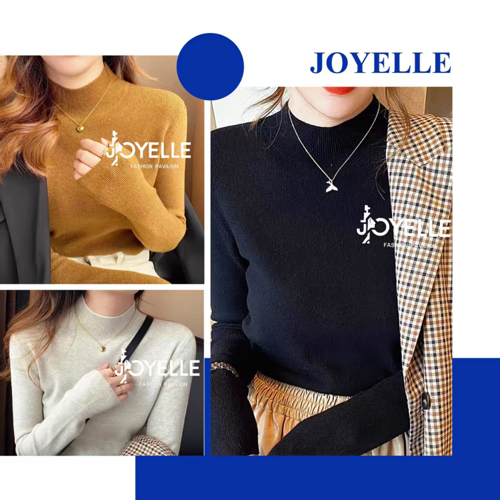 เสื้อไหมพรมคอเต่าแขนยาว ผ้านิ่ม สีพื้น ร่องใหญ่ พร้อมส่ง