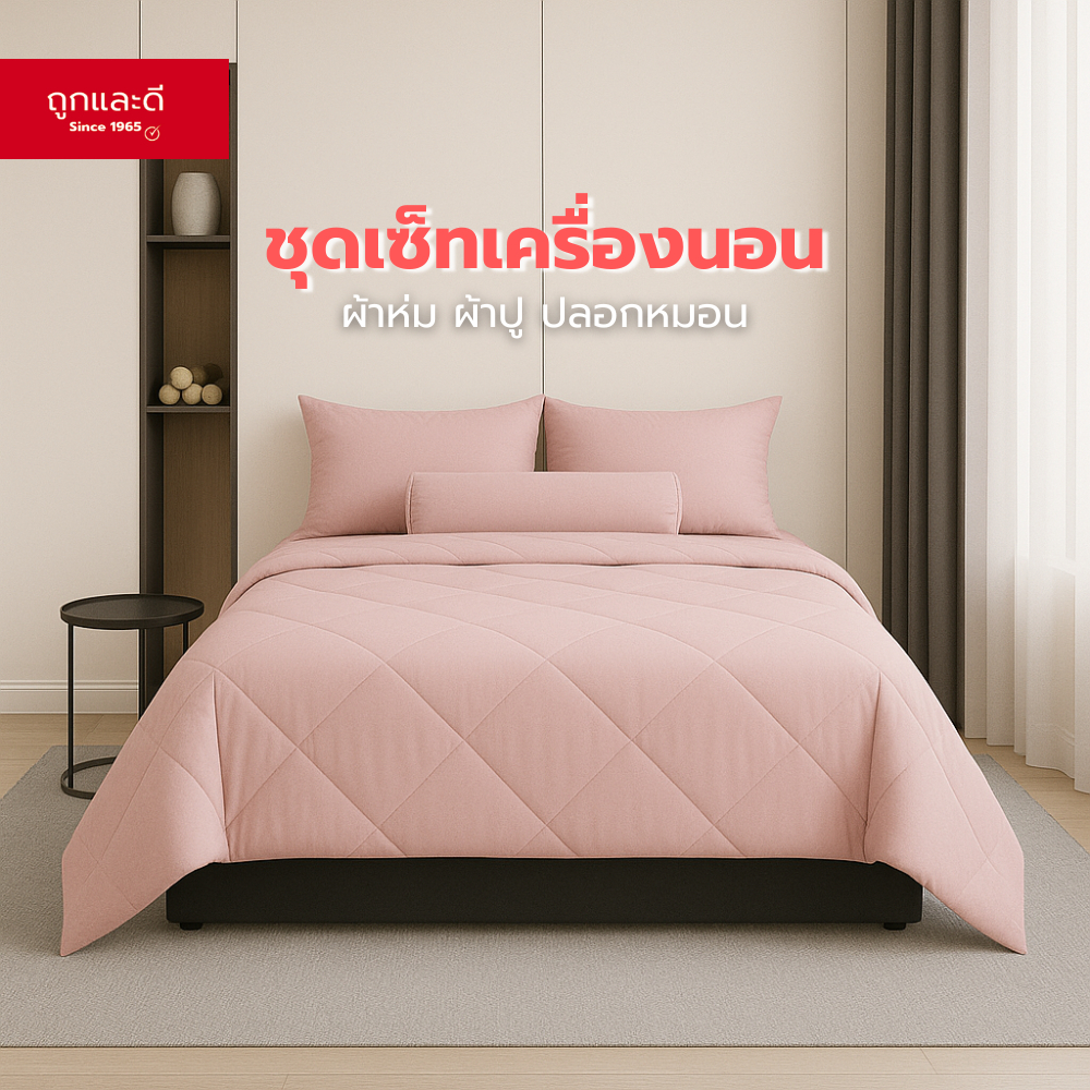 Took Lae Dee ชุดเซ็ทเครื่องนอน ในเซ็ทมีผ้านวม ผ้าปู ปลอกหมอน ราคาคุ้มค่า คุณภาพดี นุ่มสบาย