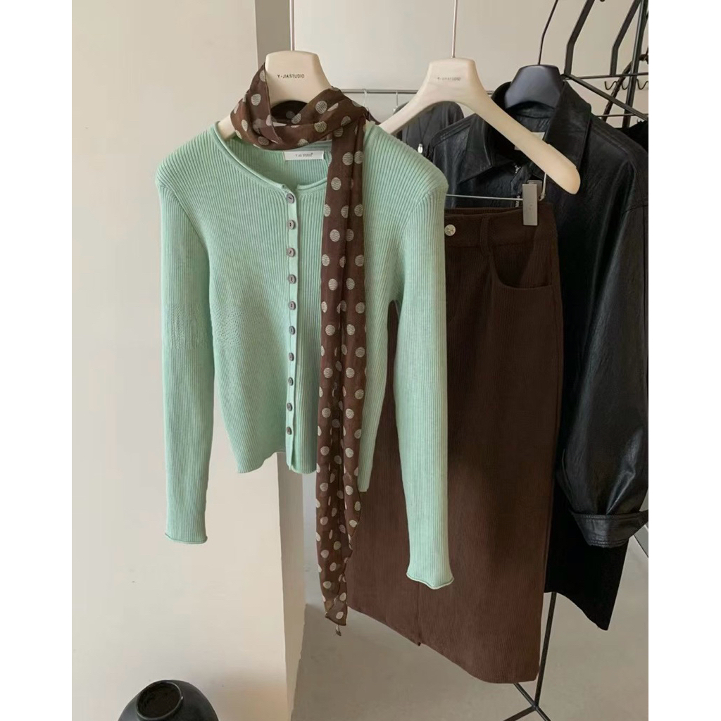 chiva.winter | CHOCO MINT KNIT SET (3 Pcs.)