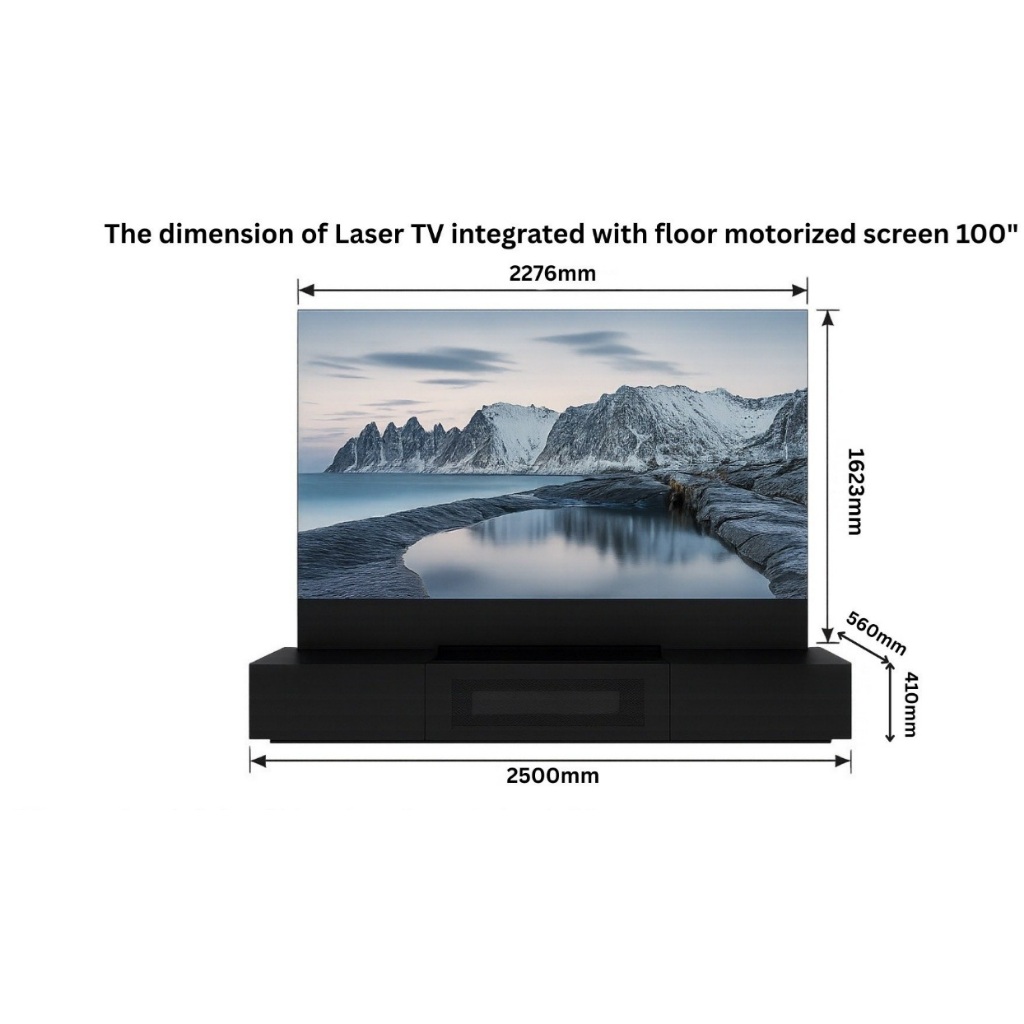 Envisions Motorized Laser TV Cabinet for 100” เป็นตู้ทีวีมอเตอร์ไฟฟ้า ดีไซน์หรู สำหรับ Laser TV ขนาด