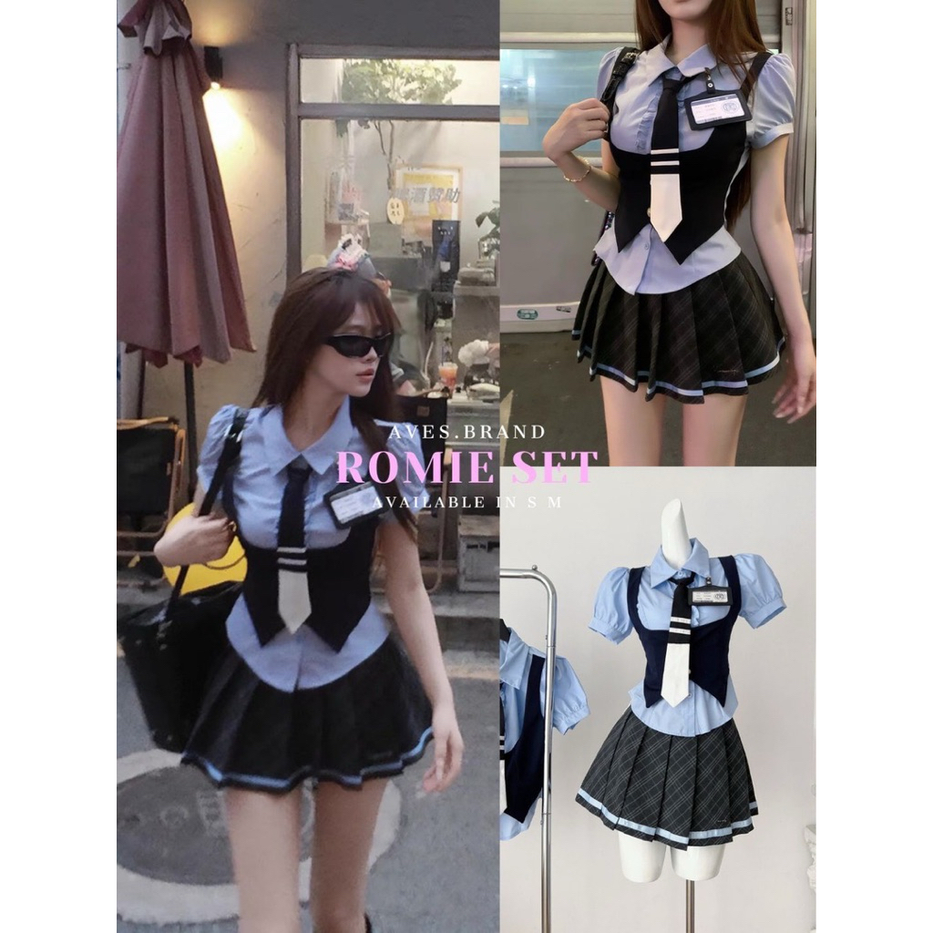 AVES.BRAND ROMIE SET ชุดเซ็ตนักเรียนญี่ปุ่น พน้อมเนคไท