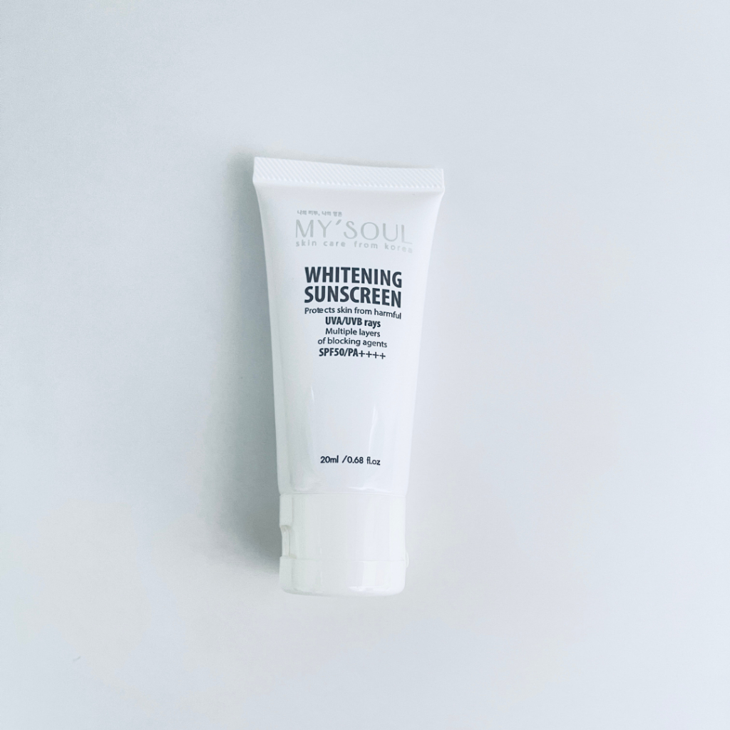 MY'SOUL Whitening Sunscreen 20 ml. กันแดดหน้าเนียนจากเกาหลี คุมมัน กันน้ำ กันเหงือ ใช้แทน Make up base ได้เลย