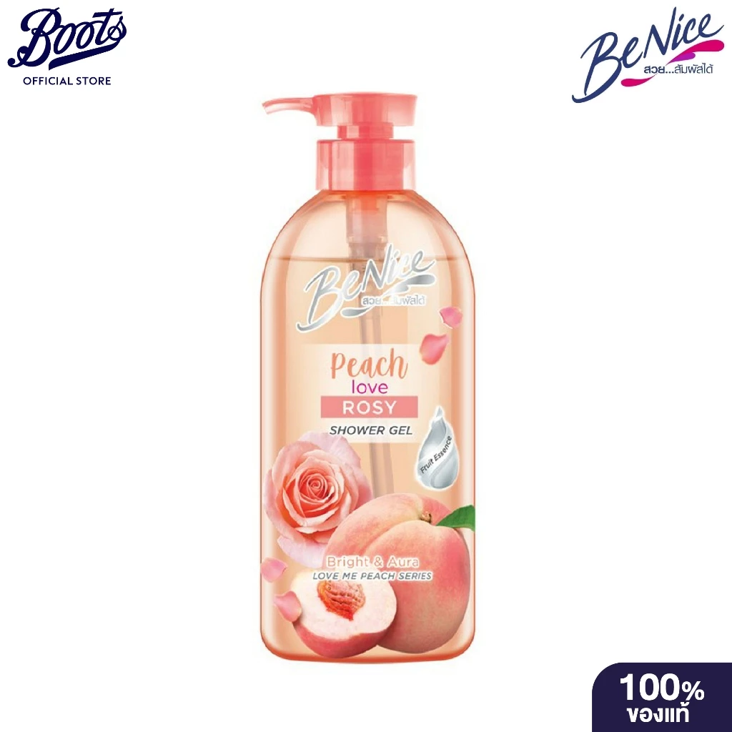 Benice Love Me Peach Shower Gel Peach Love Rosy 450 mL บีไนซ์ เจลอาบน้ำ พีช เลิฟ โรซี่ 450 มล.