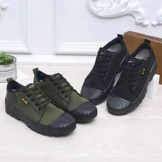 Luckkyshoes ไทยสต็อกพร้อมส่ง! รองเท้าผ้าใบสองสี พื้นยางกันลื่น ปลายกันกระแทก หลายไซส์ครบ มี 2 สี