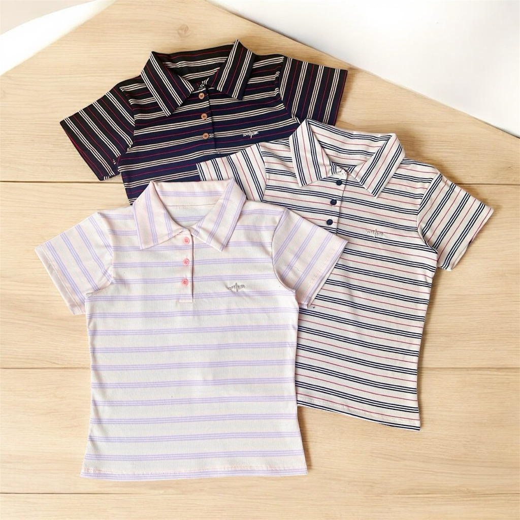 ❤️ Diiz’s ❤️ BBR เสื้อ คอปก แขนสั้น งานน่ารักมาก กระดุมหน้า เล็ก ติดอะไหล่อก