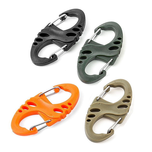 ห่วงตะขอคาราบิเนอร์ พลาสติก รูปตัว S อุปกรณ์เสริมสารพัดประโยชน์ Tactical Plastic S-Carabiner