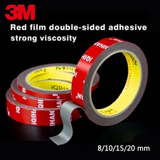 3M สีแดงเทปสองหน้าแรงจับสูงกันน้ำ ไม่ทับลาย ใช้ได้ทั้งบ้านและรถ แรงทนความร้อนสูง【8/10/15/20 มม】