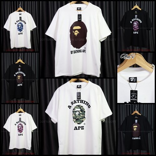 เสื้อยืด Bape-A1 อก 38"-56" XS-5XL Cotton 100% ไม่ใช่ผ้ามัน ผ้าหนา ใส่สวย พร้อมส่งจากไทย