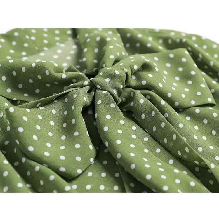 ◆Polka-dot สีดำเสื้อชีฟองผู้หญิงแขนยาว 2024 ฤดูใบไม้ร่วงใหม่อารมณ์อายุ-ลดโบว์เสื้อสไตล์ต่างประเทศ - รูปที่ 2