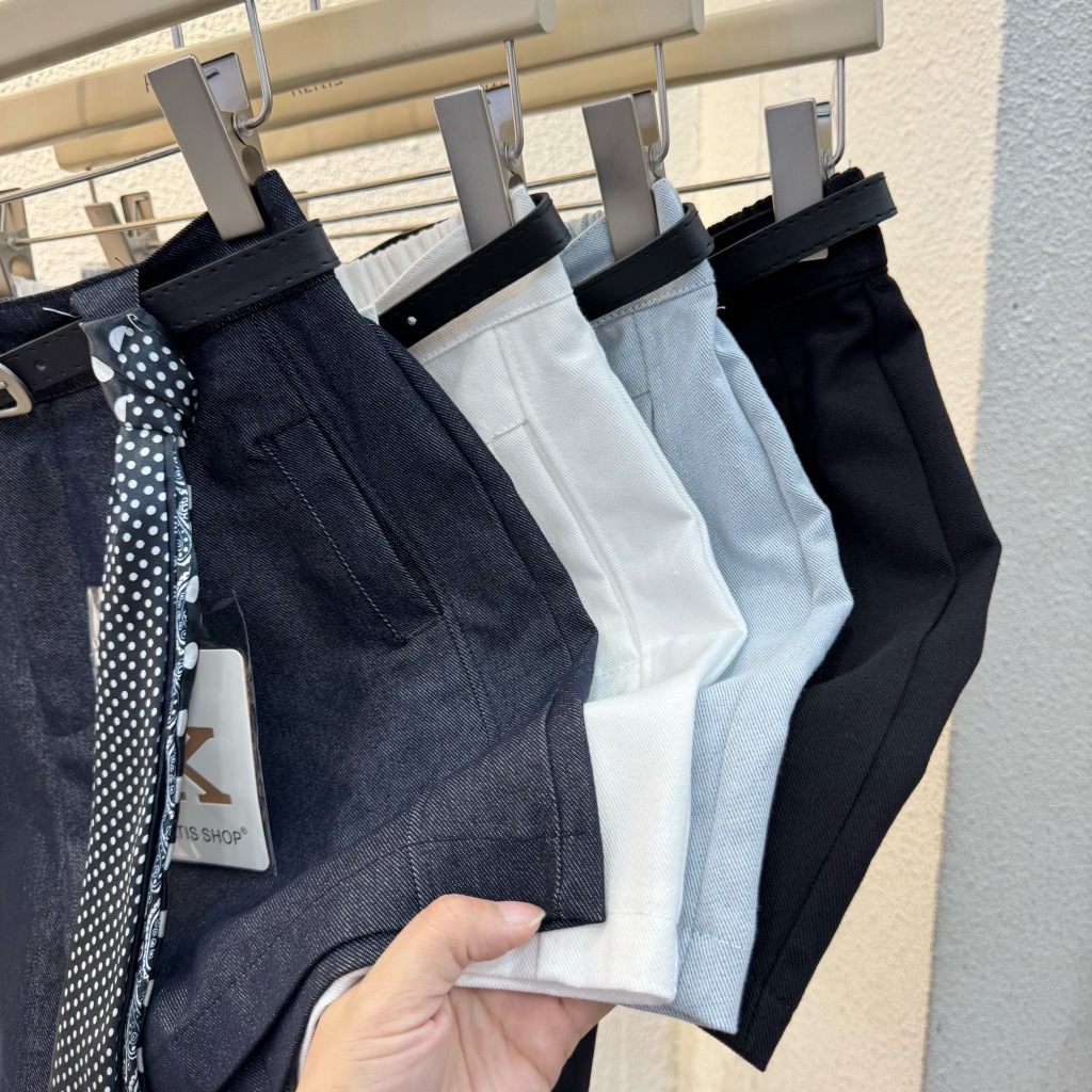 Reallyshops #9356(K) กางเกงขาสั้น เข็มขัด+ผ้า เอวยางยืด ผู้หญิง พร้อมส่ง ราคา ถูกที่สุด ดีลบีเคเค แกลเลอรีภาพที่ 9