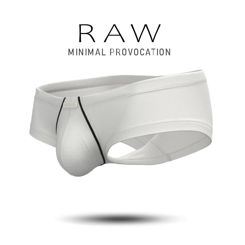 [เนื้อผ้าลื่น-บาง] Private Structure กางเกงชั้นในชาย รุ่น Raw Hipster – Alabaster White [4815]