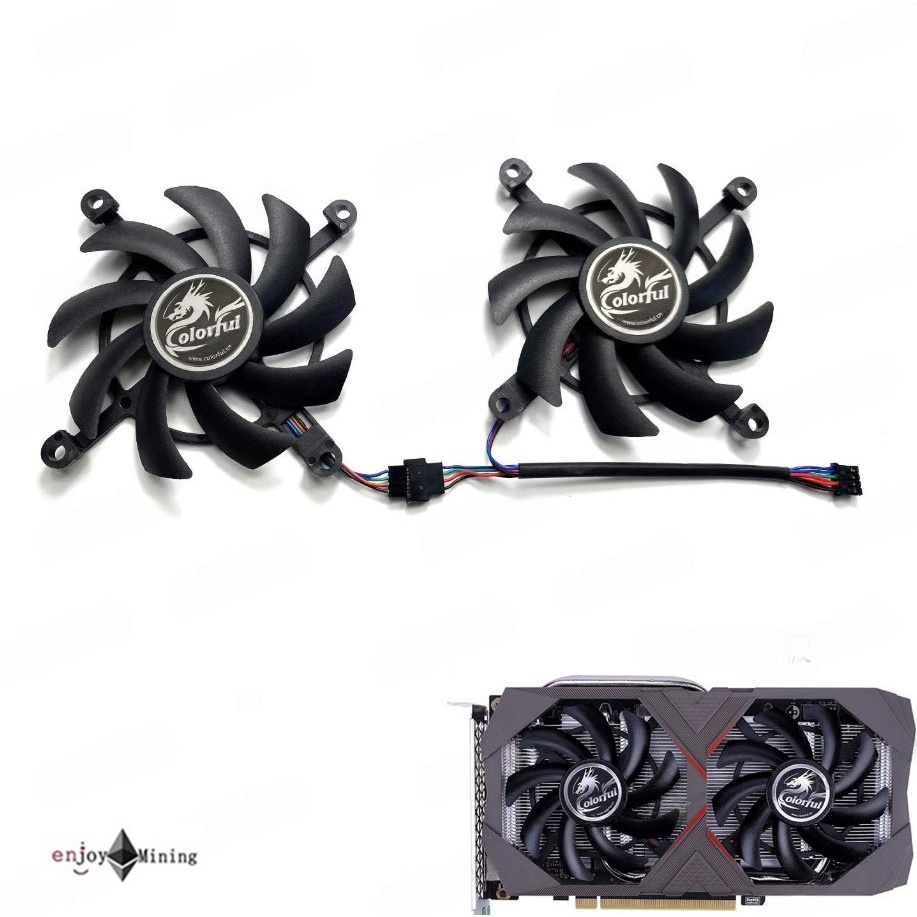 พัดลมการ์ดจอ Colorful Netchi RTX 2060 Gaming V2 GTX 1650 1660 1660S Tomahawk Edition Graphics Card Fan