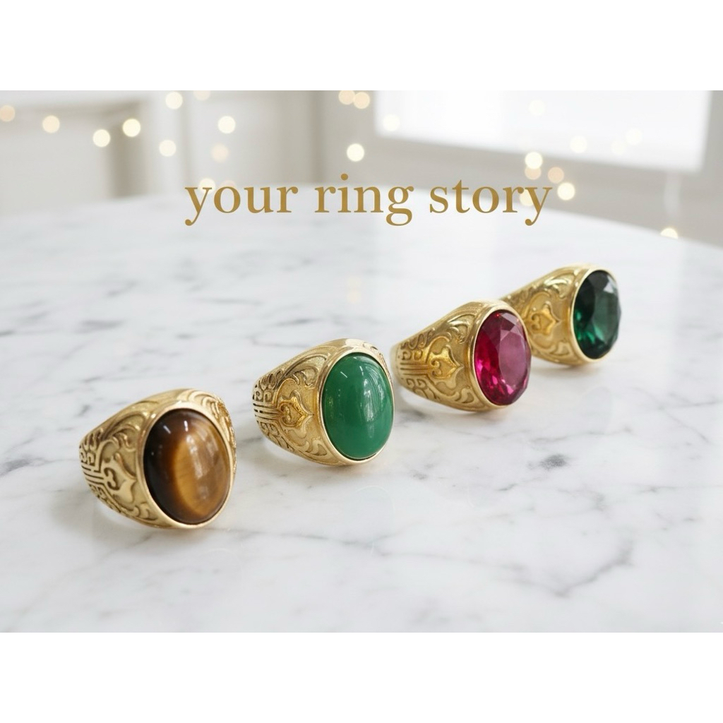 แหวนพลอย สแตนเลส เลเซอร์ 18k