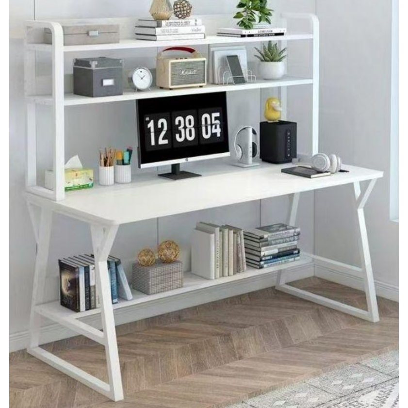 ไม่ต้องเจาะโต๊ะเก็บของ โต๊ะคอมพิวเตอร์ โครงโต๊ะแบบบูรณาการ เดสก์ท็อป โครงเหล็กรับน้ำหนักได้กว้าง มั่นคง