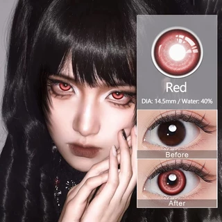 [5 สีสุดเท่!] คอนแทคเลนส์สี 14.5 มม. เลนส์ใหญ่: แดง + น้ำเงิน + ม่วง + เหลือง + เทา! สินค้าขายดี ฮิตสุดๆ! เหมาะสำหรับเล่
