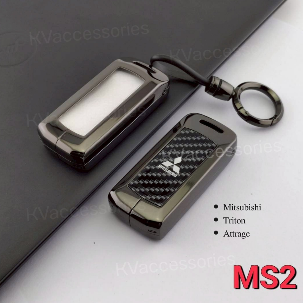ปลอกหุ้มพวงกุญแจ Mitsubishi Attrage Triton เคสโลหะลายเคฟล่า