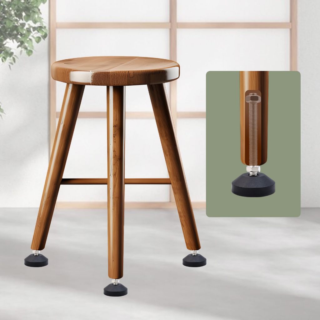 ขา ปรับระดับ โต๊ะ เฟอร์ฯ ทรงโดนัท+ยาง สแตนเลส 304 เกลียวมิล M8 M10 Leg Leveler+Nylon SUS304 - รูปที่ 2