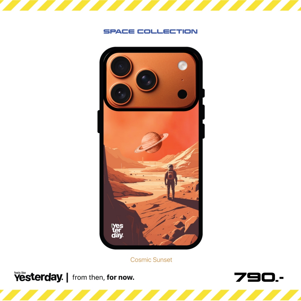YTD! / พร้อมส่ง / Cosmic Sunset / iPhone Case (Fluorescent Liquid) Orange color (Handcrafted)