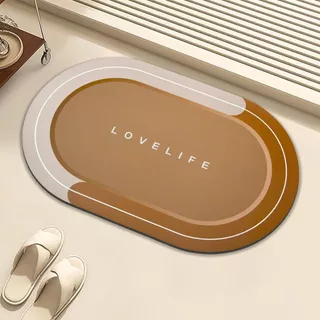 พรมเช็ดเท้า พรมเนื้อนุ่ม กันลื่น ซึบซับน้ำได้ดี ระบายรวดเร็ว รุ่น Lovelife คุณภาพสูง