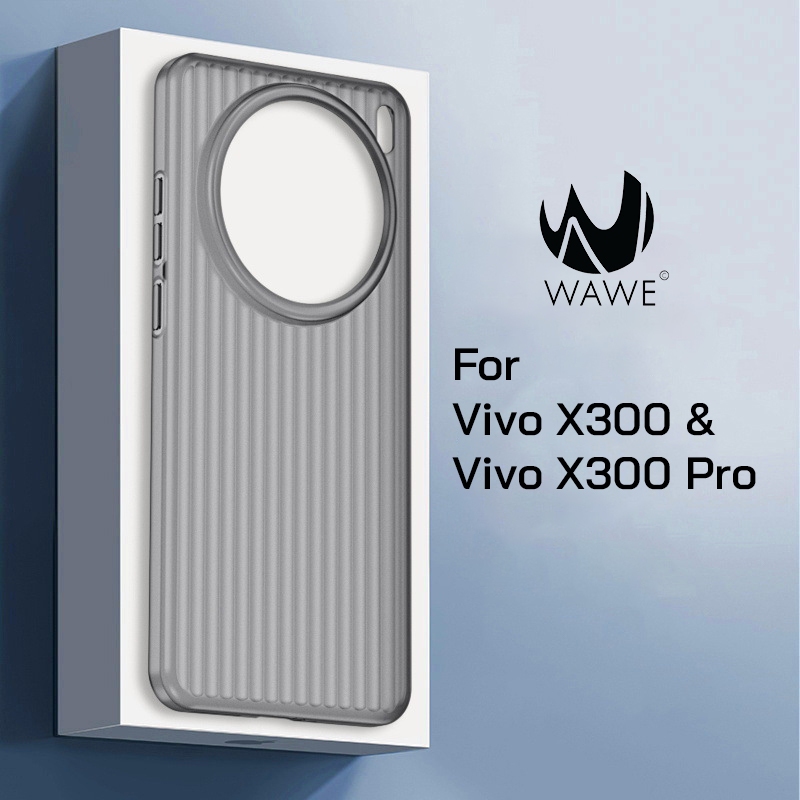 เคส Vivo X300 / X300 Pro สีดำ-ขาวด้าน ใส่ลายแนวตั้ง กันรอย รอบตัว (วัสดุ PP)