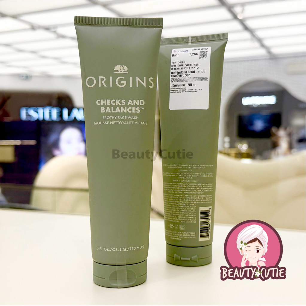 🌟สูตรใหม่‼️โฟมล้างหน้า Origins Checks And Balances 150 ml. ผลิตปี 2025🌟ป้ายคิง แท้💯 จาก King Power