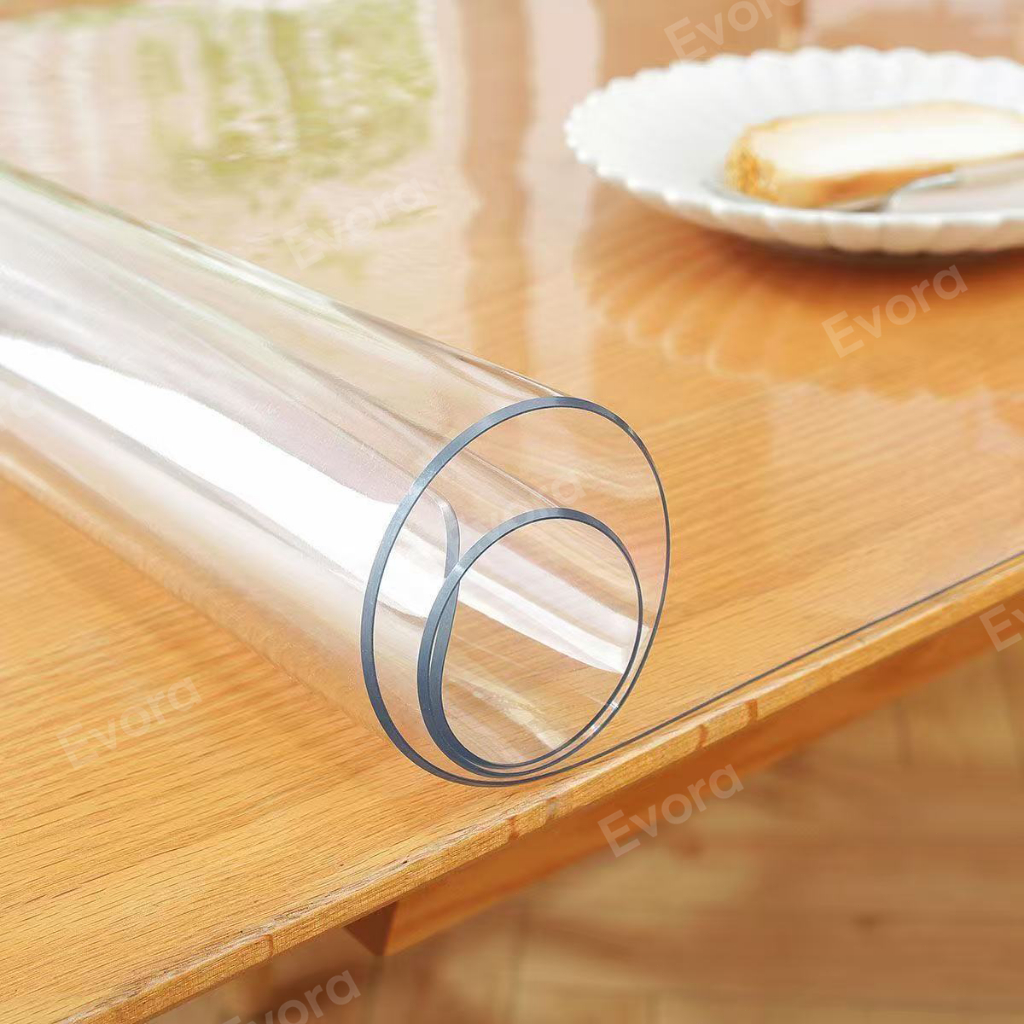 Evora แผ่นปูโต๊ะ แผ่นรองโต๊ะใส พลาสติก PVC หนา 2.5mm ป้องกันรอยขีดข่วนและคราบน้ำ ใสและสวยงาม รูปที่ 4