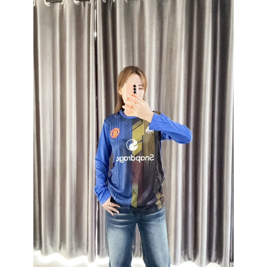 เสื้อกีฬาฟุตบอล4สี M-3XLพิมพ์ลายทีมแมนยู แขนสั้นคอกลมเนื้อผ้าไมโคร ใส่สบายระบายอากาศได้ดีทรงสปอร์ตใส่ได้ทั้งชายหญิง - รูปที่ 5