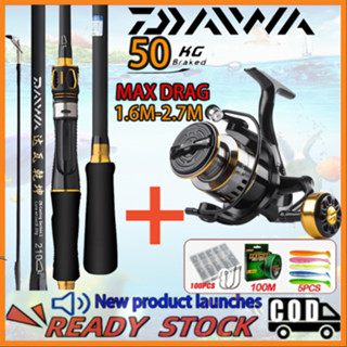 DAIWA เบ็ดตกปลาคันเบ็ดแบบยืดไสลด์และรอกตกปลาพร้อมสายตกปลาอุป…