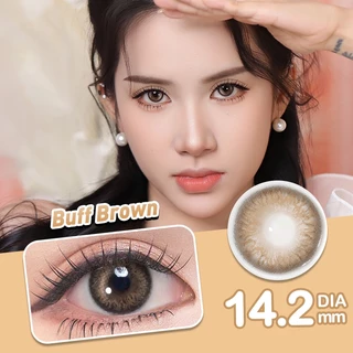 Magister & Realcon [ซื้อ 1 แถม 3] 14.2มม คอนแทคเลนส์ Blush Girl seri คอนแทคเลนส์แฟชั่นสีสันสดใส Buff Brown 6เดือน