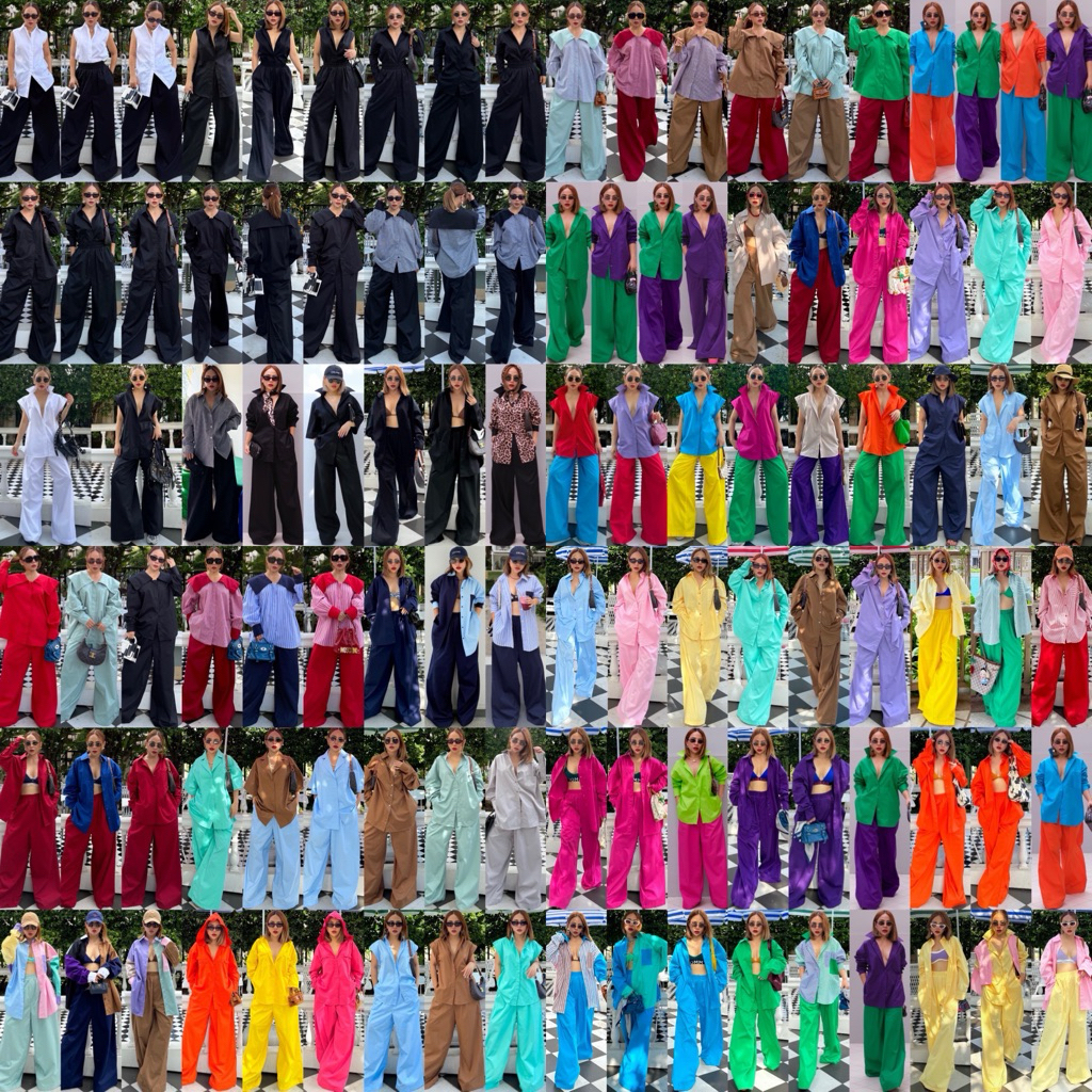 Bright by Aruna: กางเกงเอวยางยืดถึง40“ยาว42”23สี(Cotton long trousers)