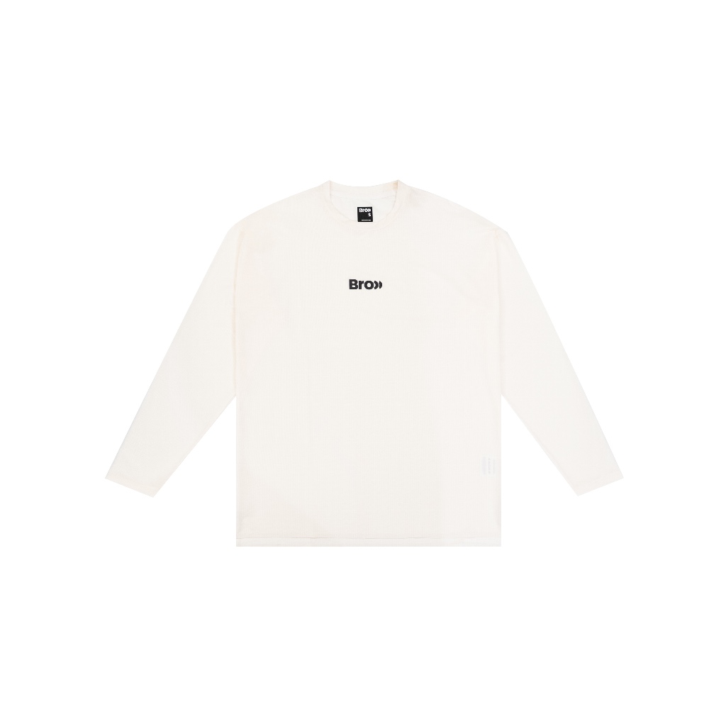 BROOO "OUT OF OFFICE" LONG SLEEVE RUNNING SHIRT WHITE