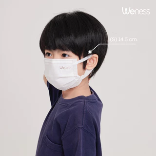 Weness วีเนสหน้ากากอนามัย รุ่นวีเเคร์สำหรับเด็กเล็ก (Size SS) หูหนา นุ่มพิเศษ ไม่เจ็บหู แพ็คแยกซอง อ่อนโยนต่อผิวหน้า
